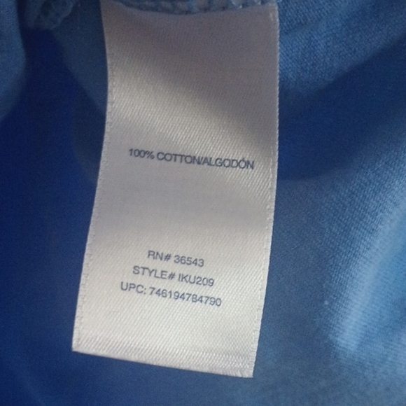 Izod Women's 100%‎ Cotton Cornflower Blue Cutout Blouse Size Small Boxy Eyelet - Picture 3 of 9
